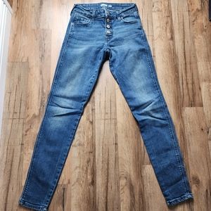 Women's Mid Rise Old Navy Rockstar Super Skinny Jeans Size 0